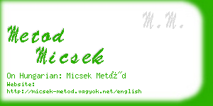 metod micsek business card